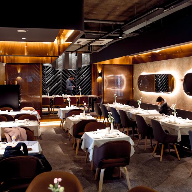 Restaurant interior with private family seating